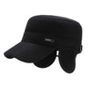 Classic Woolen Adjustable Flat Top Military Army Cap-Hats-Innovato Design-Black-Innovato Design