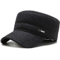 Classic Woolen Adjustable Flat Top Military Army Cap-Hats-Innovato Design-Dark Gray-Innovato Design