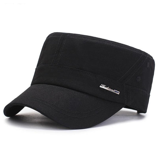 Classic Cotton Flat Top Military Army Hat-Hats-Innovato Design-Dark Blue-Innovato Design