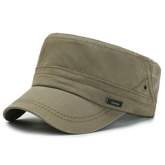 Solid Color Flat Top Military Cap-Hats-Innovato Design-Blue-Innovato Design