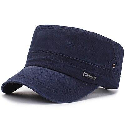 Solid Color Flat Top Military Cap-Hats-Innovato Design-Blue-Innovato Design