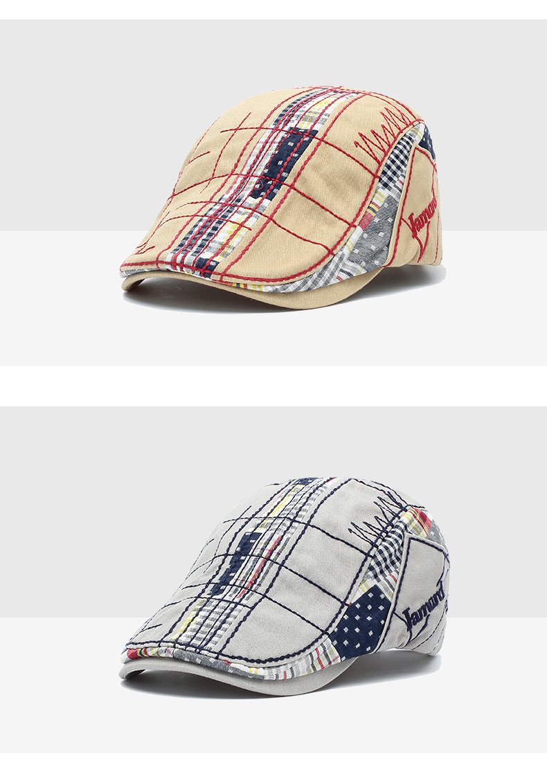 Vintage Cotton Ivy Duckbill Cabbie Scally Flat Cap-Hats-Innovato Design-Beige-Innovato Design