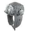 Winter Striped Fur Bomber Hat with Earflaps