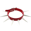 Big Metal Spike Stud Choker Collar PU Leather Gothic Hip-Hop Necklace-Necklaces-Innovato Design-Red-Innovato Design
