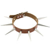 Big Metal Spike Stud Choker Collar PU Leather Gothic Hip-Hop Necklace-Necklaces-Innovato Design-Brown-Innovato Design