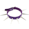 Big Metal Spike Stud Choker Collar PU Leather Gothic Hip-Hop Necklace-Necklaces-Innovato Design-Purple-Innovato Design
