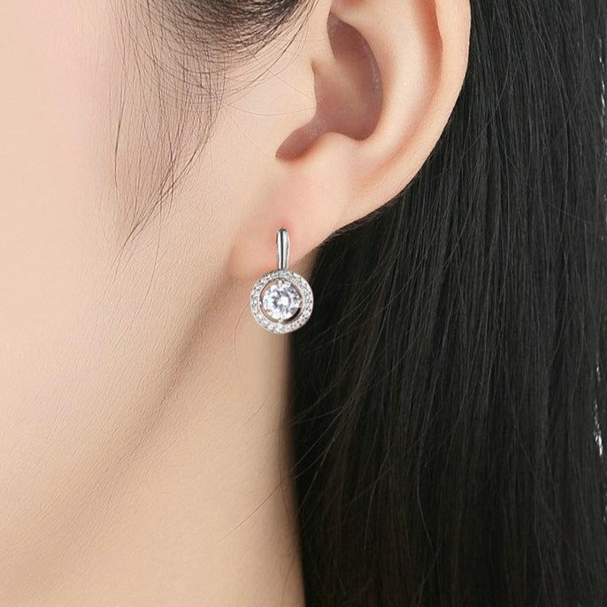 Round Shape Cubic Zirconia Fashion Stud Earrings-Earrings-Innovato Design-Innovato Design