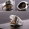 Golden Skull Ear Signet 925 Sterling Silver Punk Rock Biker Ring-Rings-Innovato Design-7-Innovato Design