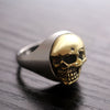18mm Gold Skull 925 Sterling Silver Vintage Biker Ring-Gothic Rings-Innovato Design-6-Innovato Design