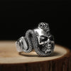 Gothic Skull with Snake 925 Sterling Silver Punk Rock Biker Ring-Rings-Innovato Design-7-Innovato Design