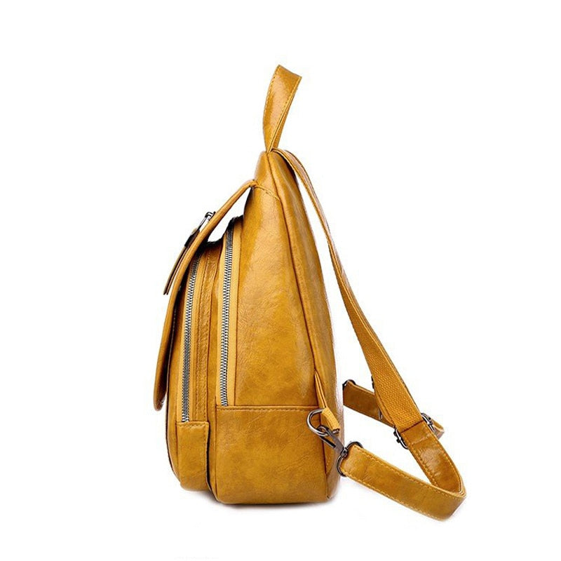 Large Capacity Luxury Multifunction PU Leather Crossbody Bag and School Bag-Backpacks-Innovato Design-Black-Innovato Design