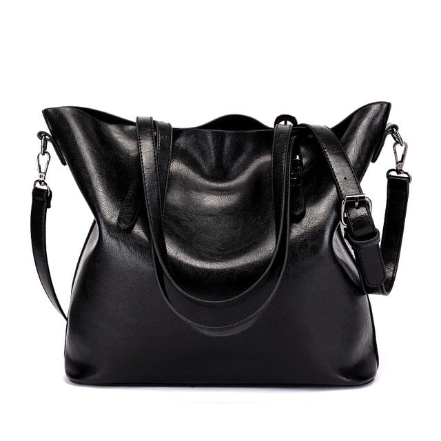 Luxury Designer Vintage Soft Leather Shoulder Bag, Crossbody Bag and Handbag-Handbags-Innovato Design-Black-Innovato Design
