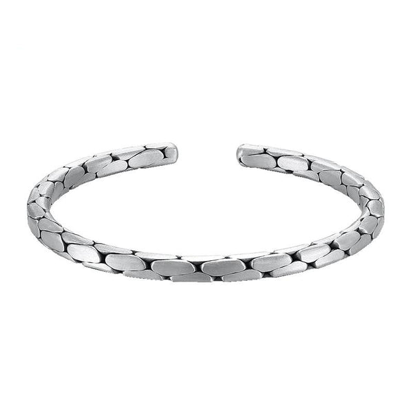 Oval Bricks 999 Genuine Silver Vintage Punk Bracelet-Bracelets-Innovato Design-Oval-Innovato Design