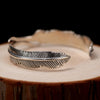 Feather Shape 925 Sterling Silver Classic Hip-hop Punk Rock Open Cuff Bracelet-Rings-Innovato Design-Innovato Design