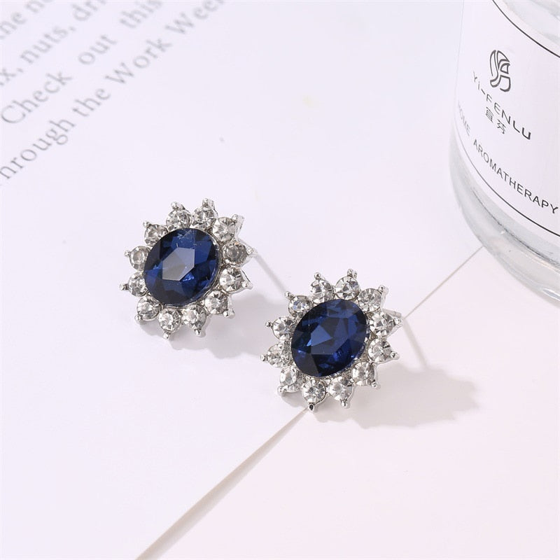 Luxury Sunflower Cubic Zirconia Necklace & Stud Earrings Trendy Fashion Jewelry Set-Jewelry Sets-Innovato Design-Innovato Design