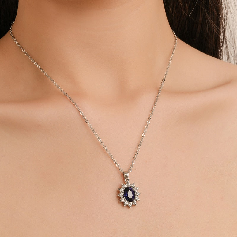 Luxury Sunflower Cubic Zirconia Necklace & Stud Earrings Trendy Fashion Jewelry Set-Jewelry Sets-Innovato Design-Innovato Design