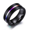 Rainbow Tungsten Carbide and Bow Purple Rhinestone & Cubic Zirconia Wedding Ring Set-Couple Rings-Innovato Design-6-5-Innovato Design