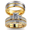 Gold/Silver and White Cubic Zirconia Stainless Steel Wedding Ring Set-Couple Rings-Innovato Design-6-5-Innovato Design