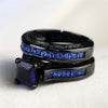 8mm Black Celtic Dragon Inlay and Blue Rhinestone & Cubic Zirconia Stainless Steel Wedding Ring Set-Couple Rings-Innovato Design-6-5-Innovato Design