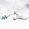 Hummingbird and Olive Branch 925 Sterling Silver Fashion Pendant Necklace-Necklaces-Innovato Design-Innovato Design