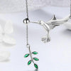 Hummingbird and Olive Branch 925 Sterling Silver Fashion Pendant Necklace-Necklaces-Innovato Design-Innovato Design