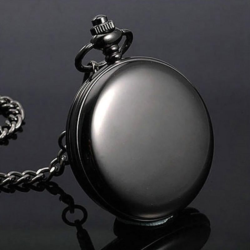 "To My Son Love Dad" Retro Black Engraved Greeting Quartz Pocket Watch-Pocket Watch-Innovato Design-Innovato Design