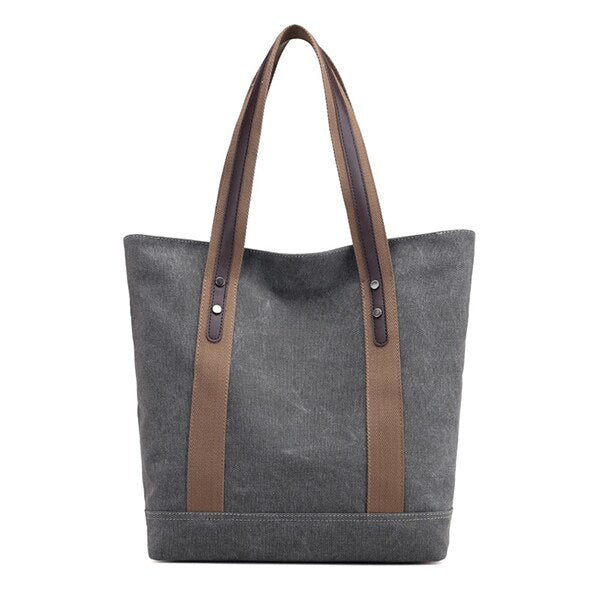 Large Capacity Fashion Canvas Shoulder Bag and Handbag-Handbags-Innovato Design-Gray-Innovato Design