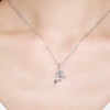 Flower Fairy Dangle Cubic Zirconia 925 Sterling Silver Fashion Pendant Necklace