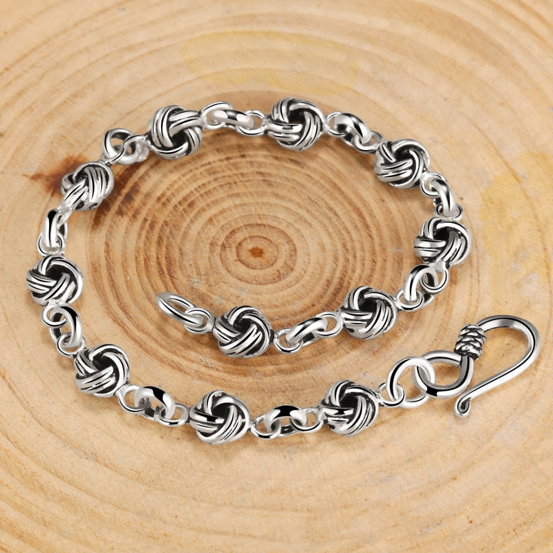 Gothic Kink Chain 925 Sterling Silver Vintage Biker Bracelet-Bracelets-Innovato Design-7.09in-Innovato Design