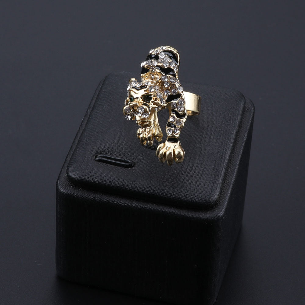 Gold/Silver-Plated Tiger Crystal Necklace, Bracelet, Earrings & Ring Wedding Statement Jewelry Set-Jewelry Sets-Innovato Design-Silver-Innovato Design