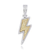 Lightning Cubic Zirconia Hip-Hop Pendant Necklace-Necklaces-Innovato Design-Silver Gold-Franco Chain-20inch-Innovato Design