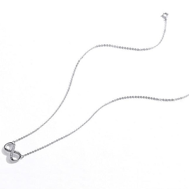 "Family Forever" Cubic Zirconia Infinity Design 925 Sterling Silver Fashion Pendant Necklace-Necklaces-Innovato Design-Innovato Design
