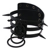 Black Spike Stud and Metal Ring Collar Choker Leather Gothic Harajuku Necklace