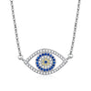 Lucky Blue Evil Eye 925 Sterling Silver Punk Pendant Necklace
