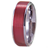 Classic Brushed Red Tungsten Wedding Ring-Rings-Innovato Design-6-Innovato Design