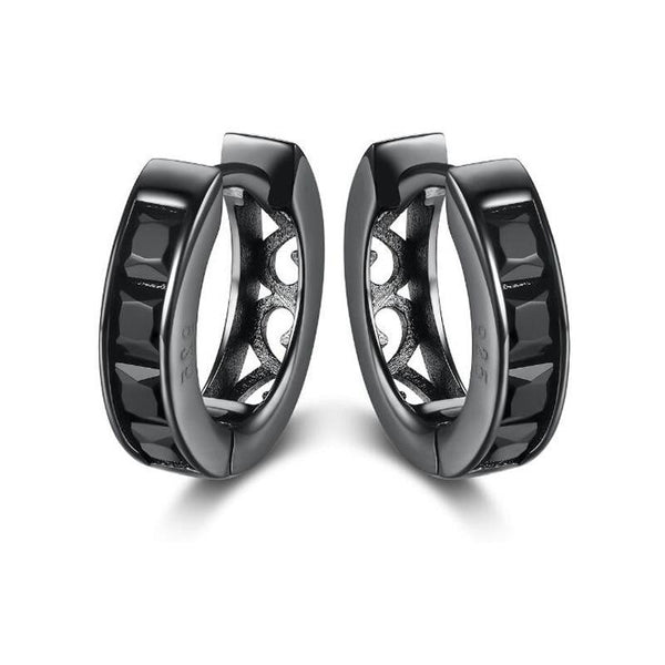 Amazon.com: Men's 1/2 CT. T.W. D/VVS1 Black Diamond Oval Huggie Hoop  Earrings In 925 Sterling Silver with Black Rhodium: Clothing, Shoes &  Jewelry