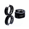 Cubic Zirconia Black Rhodium-Plated 925 Sterling Silver Hip-Hop Hoop Earrings-Earrings-Innovato Design-Innovato Design