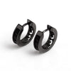 Cubic Zirconia Black Rhodium-Plated 925 Sterling Silver Hip-Hop Hoop Earrings-Earrings-Innovato Design-Innovato Design
