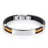 Personalized Silicone and Stainless Steel Punk Bracelet-Bracelets-Innovato Design-Orange-Innovato Design