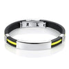 Personalized Silicone and Stainless Steel Punk Bracelet-Bracelets-Innovato Design-Yellow-Innovato Design
