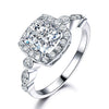 Topaz and Cubic Zirconia 925 Sterling Silver Romantic Engagement Ring