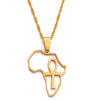 Gold/Silver-Plated Africa Map & Ankh Pendant Necklace