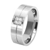 Silver Cubic Zirconia Stainless Steel Wedding Bands Set-Couple Rings-Innovato Design-7-5-Innovato Design