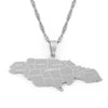 Gold/Silver-Plated Jamaica Map with City Stainless Steel Pendant Necklace-Necklaces-Innovato Design-Silver-17.72in-Innovato Design