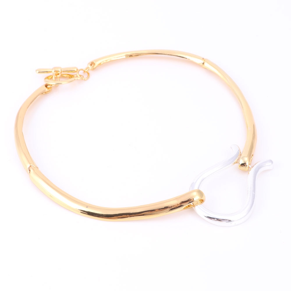 Omega African Gold and Silver Color Necklace, Bracelet, Earrings & Ring Wedding Jewelry Set-Jewelry Sets-Innovato Design-Innovato Design