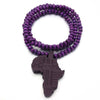 Africa Map Wooden Ethiopian Pendant Necklace-Necklace-Innovato Design-Purple-Innovato Design