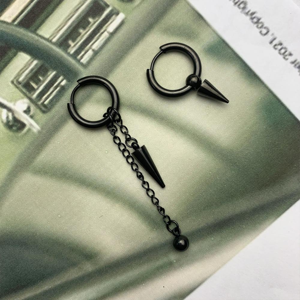 Hoops and Dangles Stainless Steel Hip-Hop Earrings-Earrings-Innovato Design-Black-Innovato Design