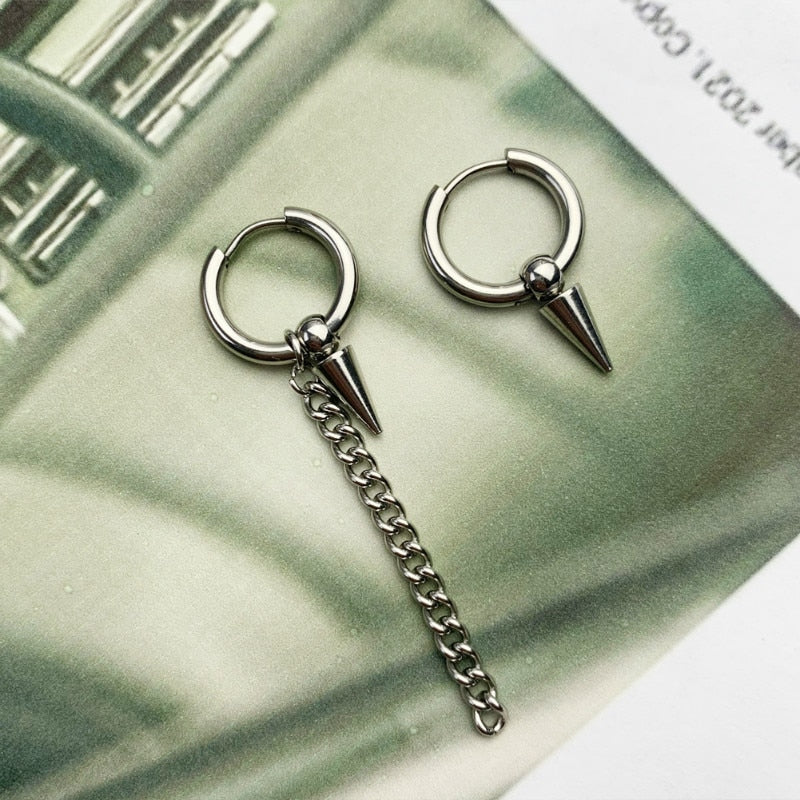 Hoops and Dangles Stainless Steel Hip-Hop Earrings-Earrings-Innovato Design-Black-Innovato Design