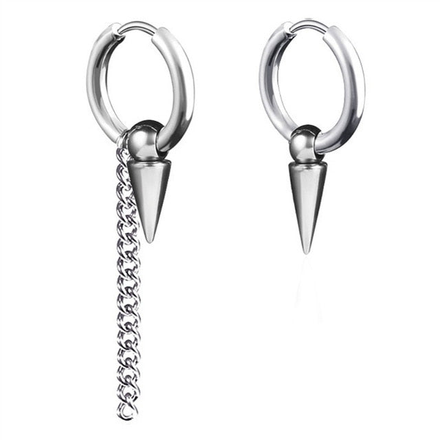 Hoops and Dangles Stainless Steel Hip-Hop Earrings-Earrings-Innovato Design-Black-Innovato Design