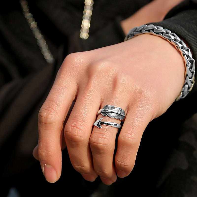 Cupid's Arrow 925 Sterling Silver Handmade Vintage Punk Rock Fashion Ring-Rings-Innovato Design-Innovato Design